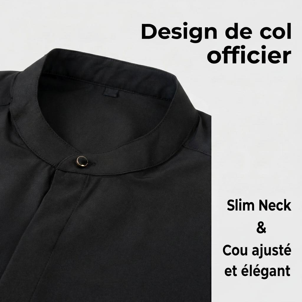 Chemise homme coupe slim, col montant - Style business casual