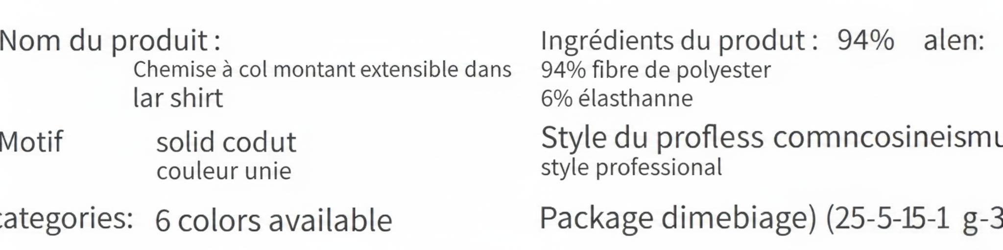 Chemise homme coupe slim, col montant - Style business casual