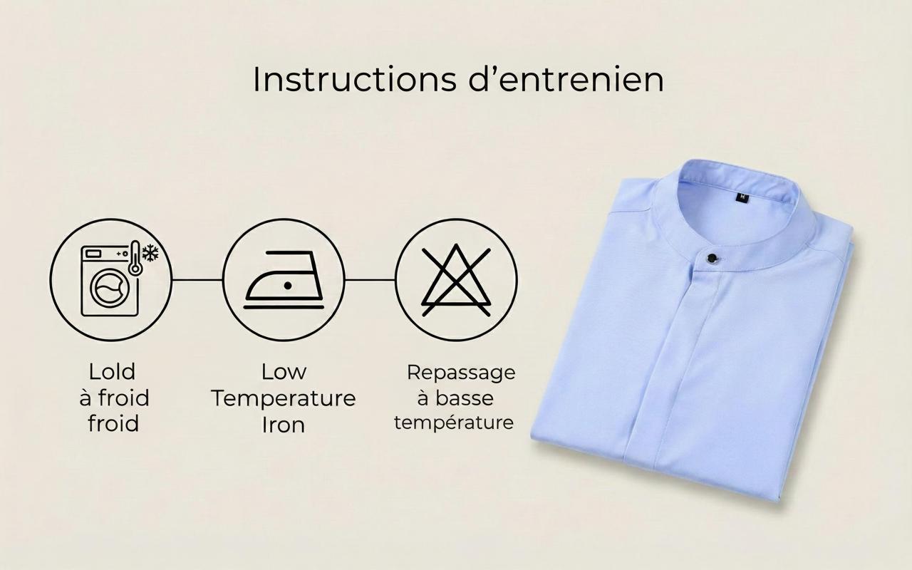 Chemise homme coupe slim, col montant - Style business casual