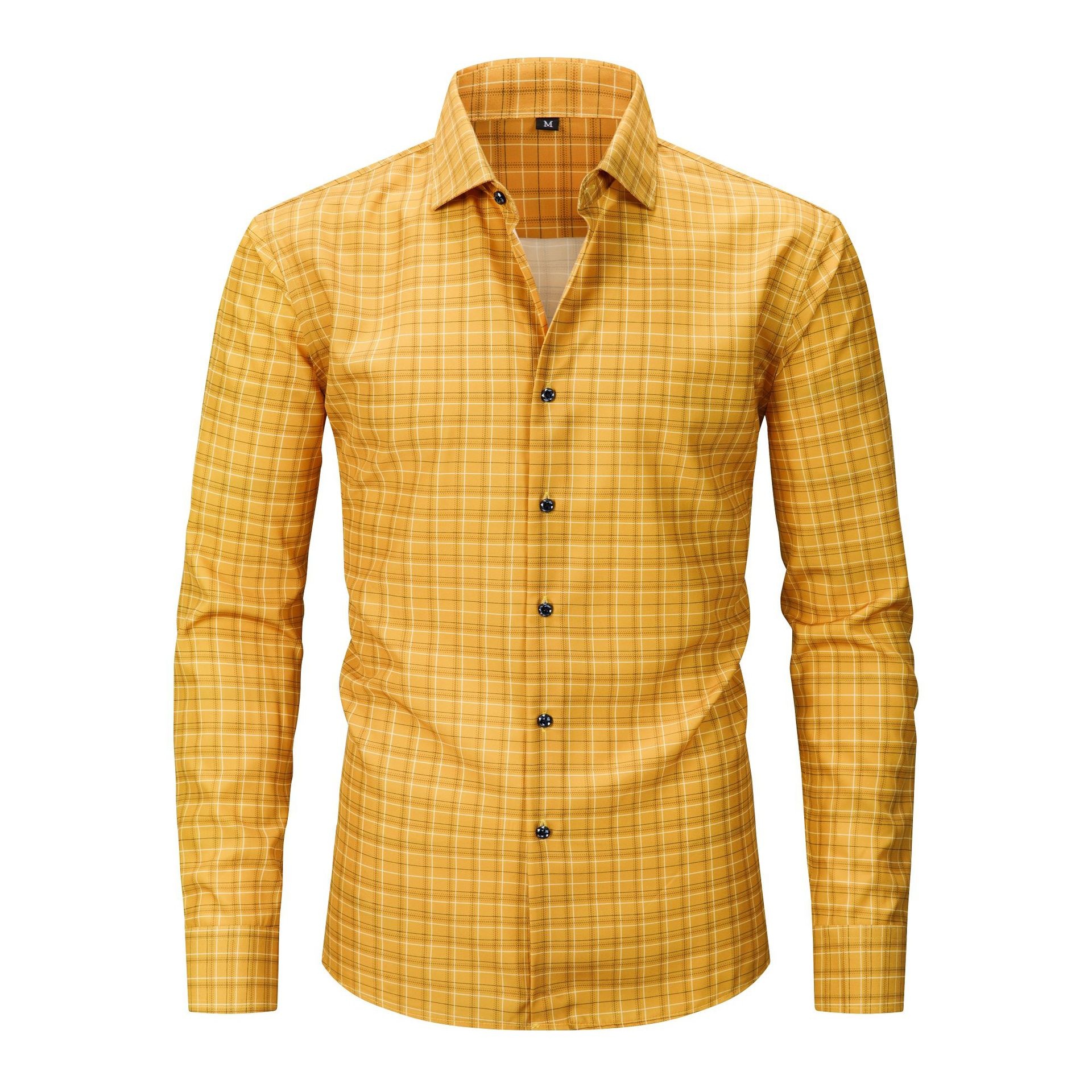 Camisa de manga larga a cuadros para hombre