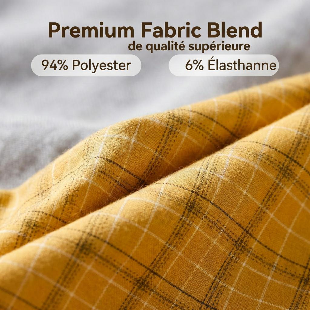 Chemise à carreaux à manches longues pour homme
