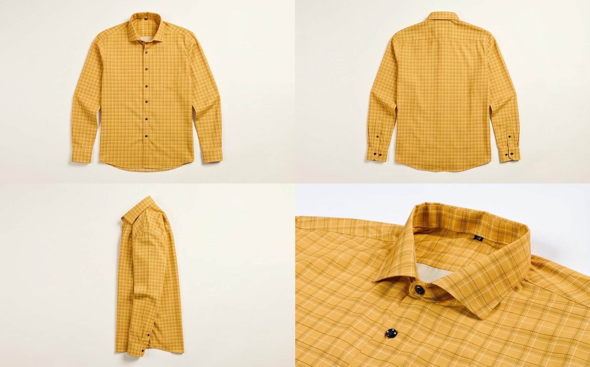 Camisa de manga larga a cuadros para hombre
