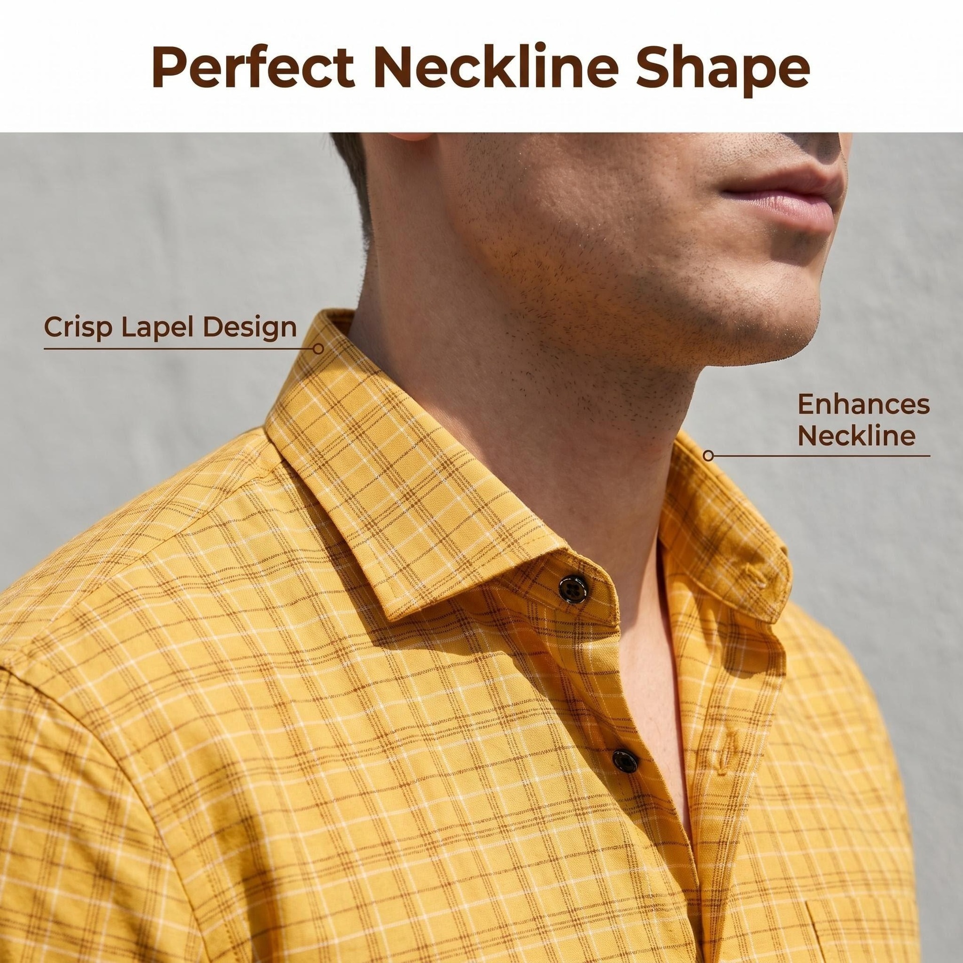 Camisa de manga larga a cuadros para hombre