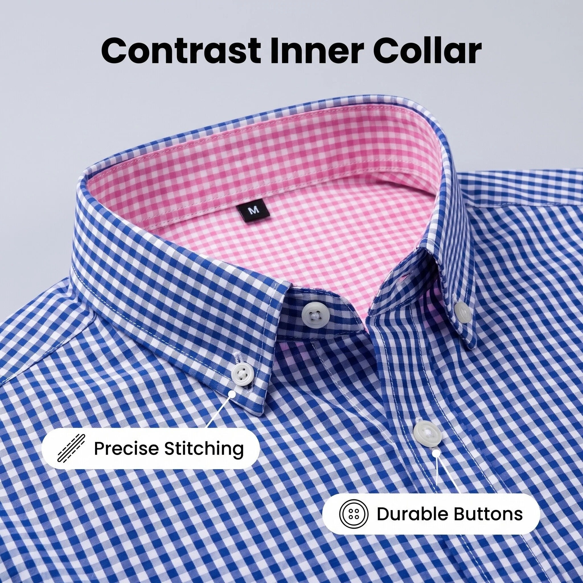 Camisa de hombre lisa con cuello alto - Transpirable y resistente a las arrugas