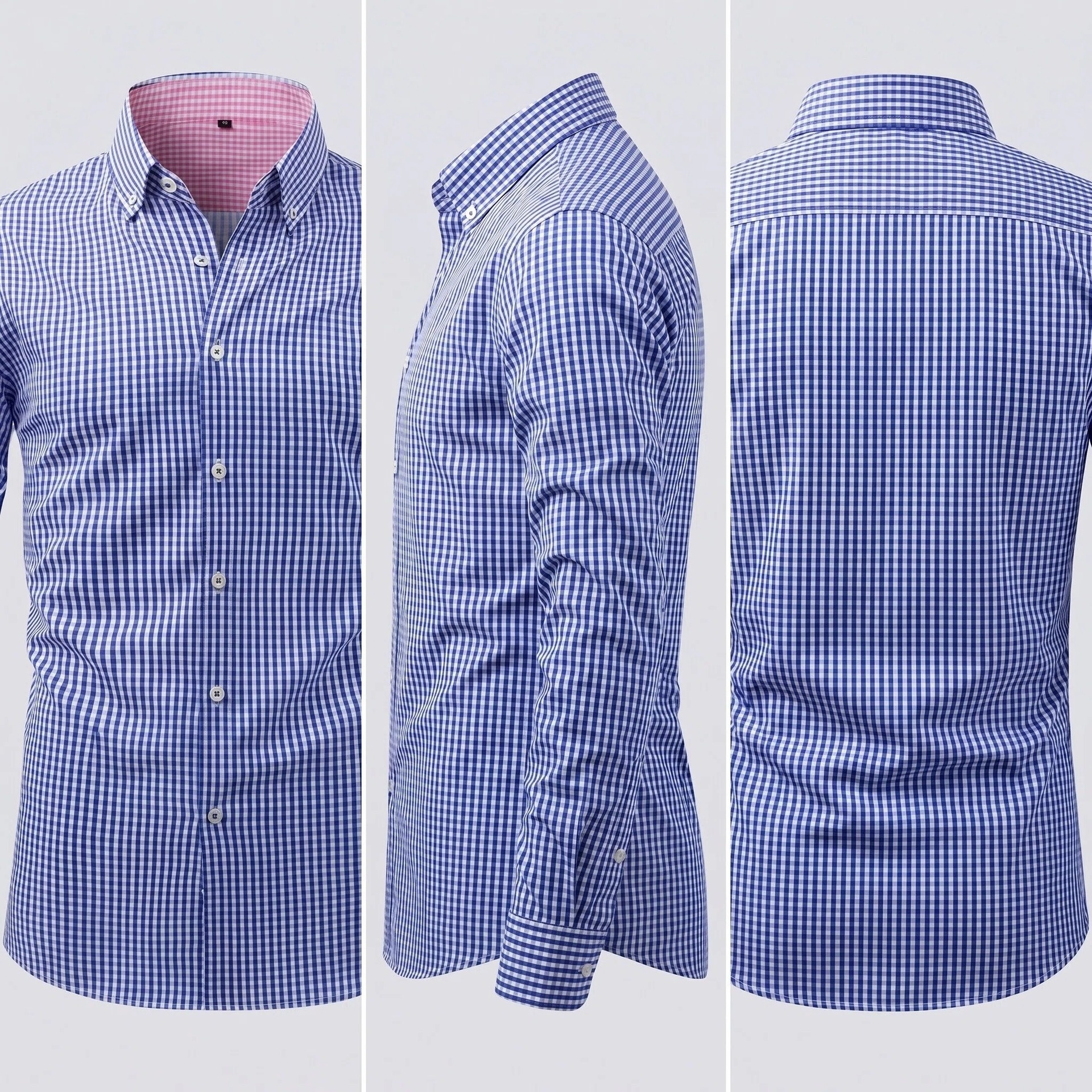 Camisa de hombre lisa con cuello alto - Transpirable y resistente a las arrugas