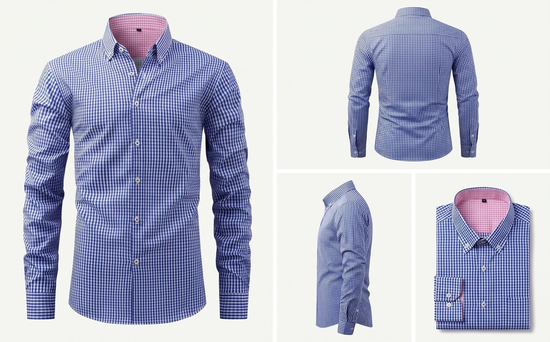 Camisa de hombre lisa con cuello alto - Transpirable y resistente a las arrugas