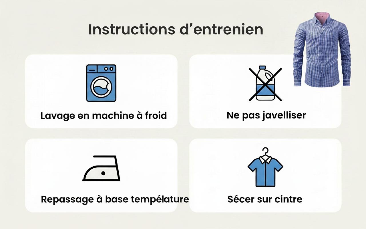 Chemise homme unie à col montant - Respirante et infroissable