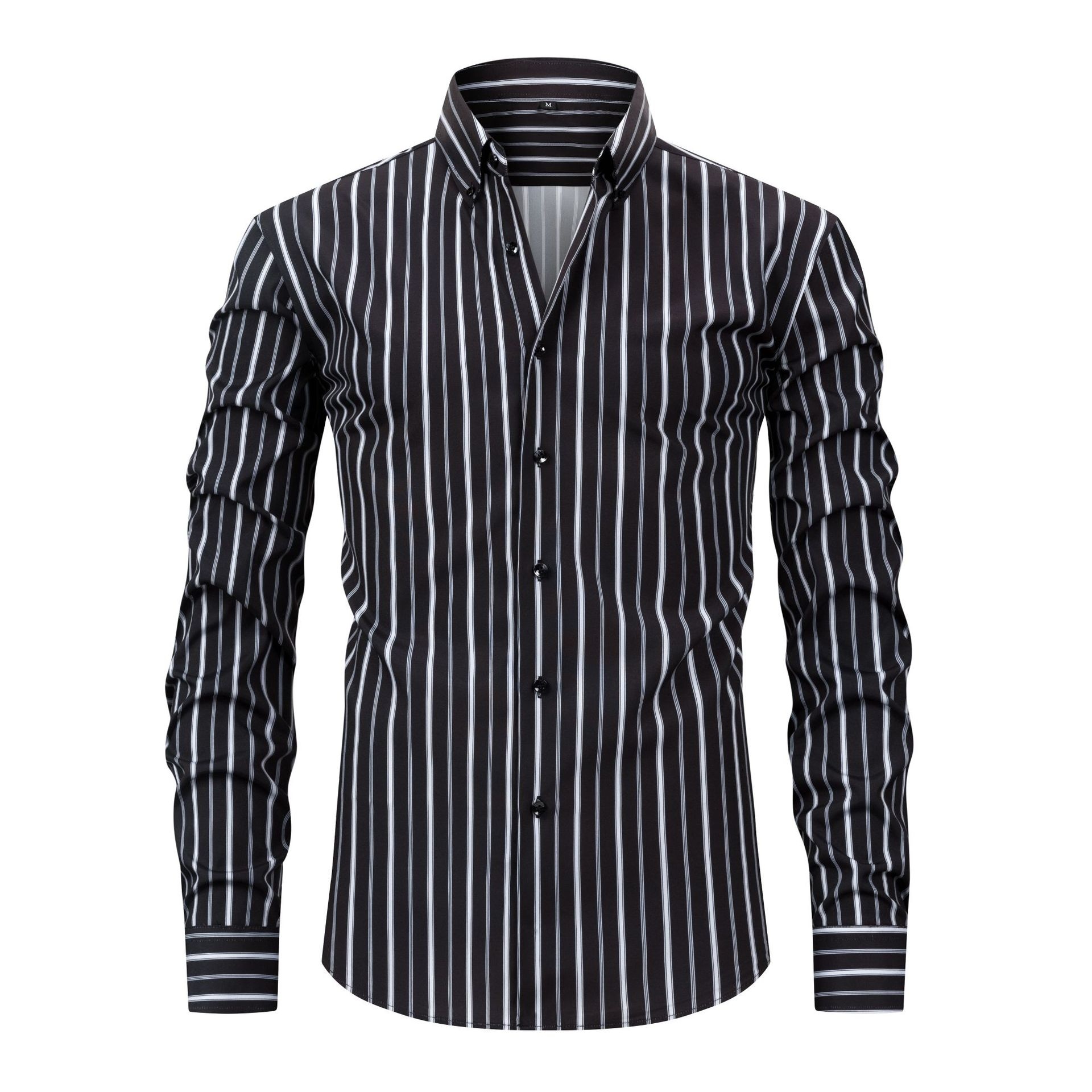 Camisa de hombre con cuello mao - Transpirable y con tacto de lino.