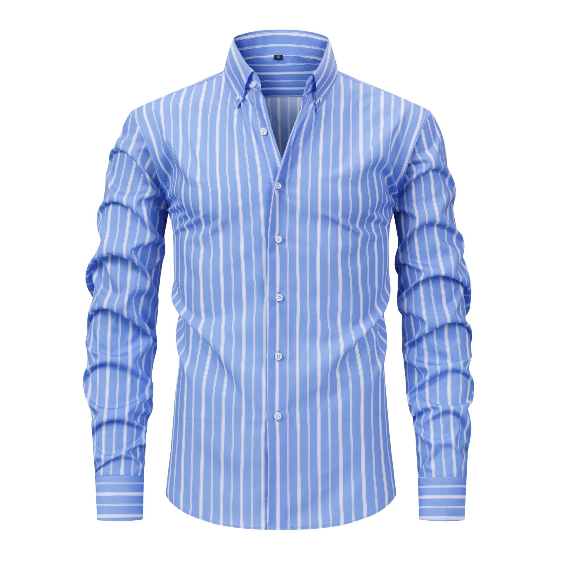 Camisa de hombre con cuello mao - Transpirable y con tacto de lino.