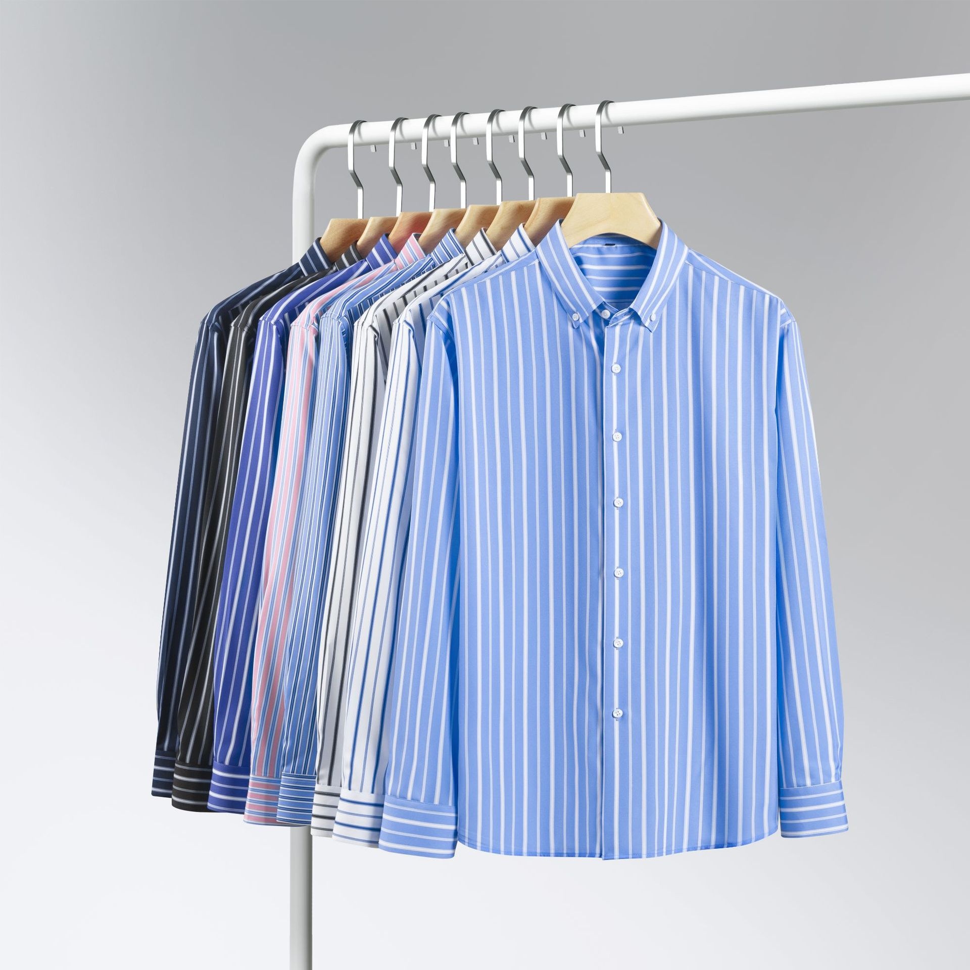 Camisa de hombre con cuello mao - Transpirable y con tacto de lino.