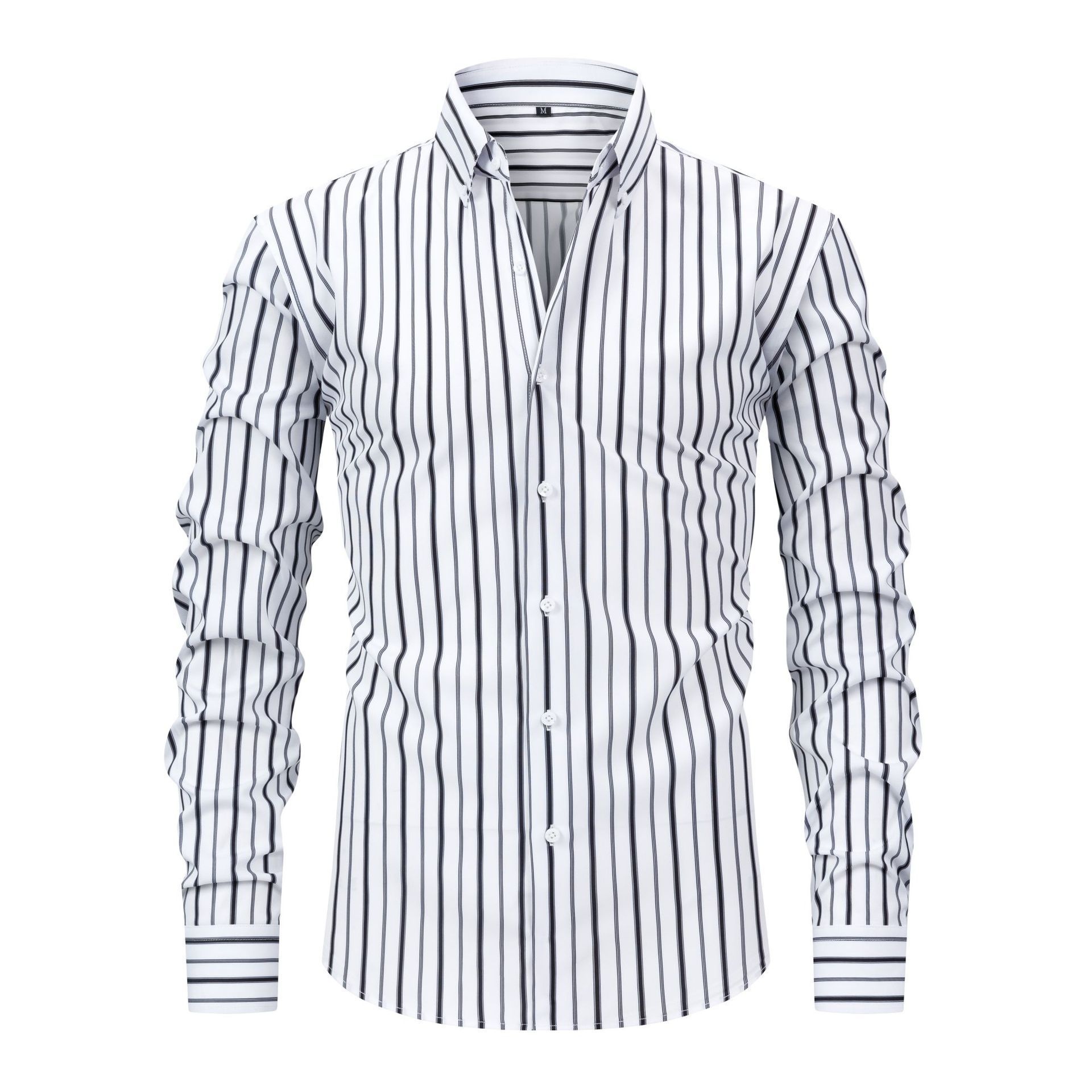 Camisa de hombre con cuello mao - Transpirable y con tacto de lino.