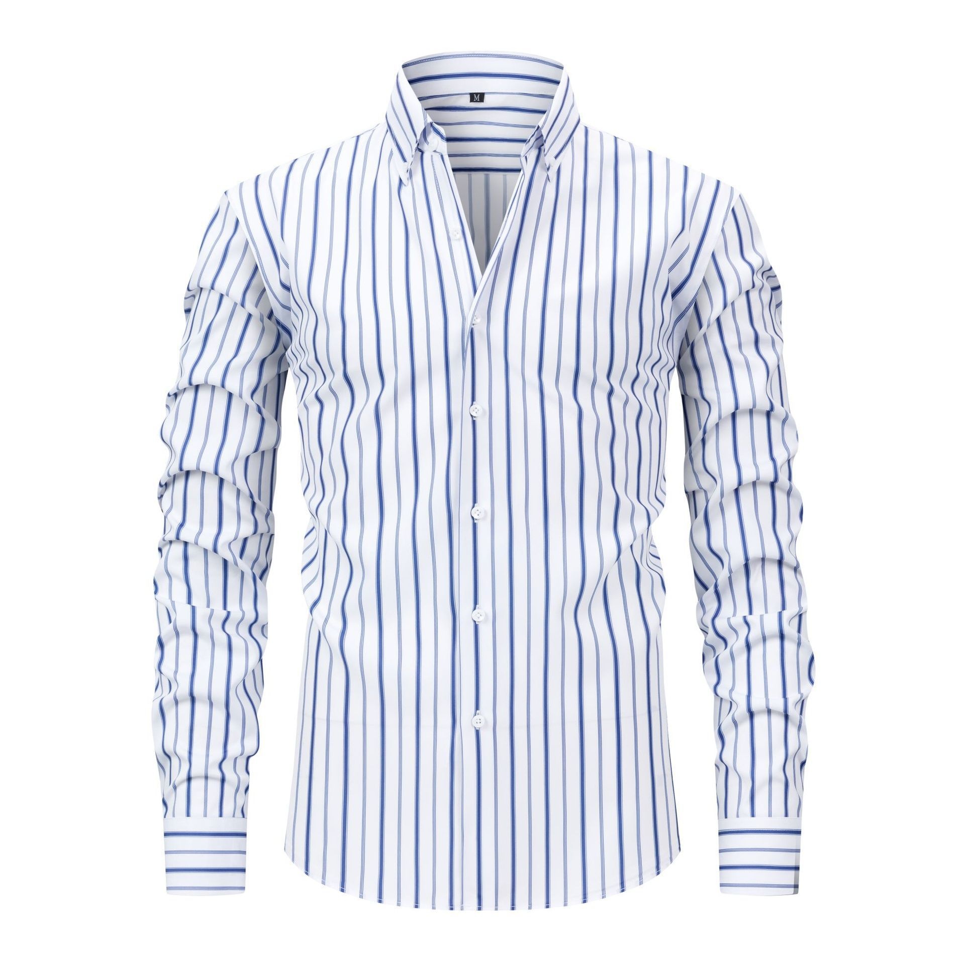 Camisa de hombre con cuello mao - Transpirable y con tacto de lino.
