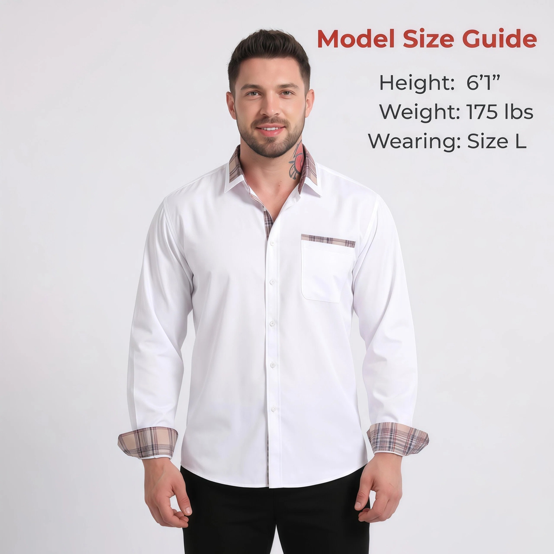 Camisa de hombre con cuello floral y bloques de color - Camisa de negocios elegante y sin arrugas