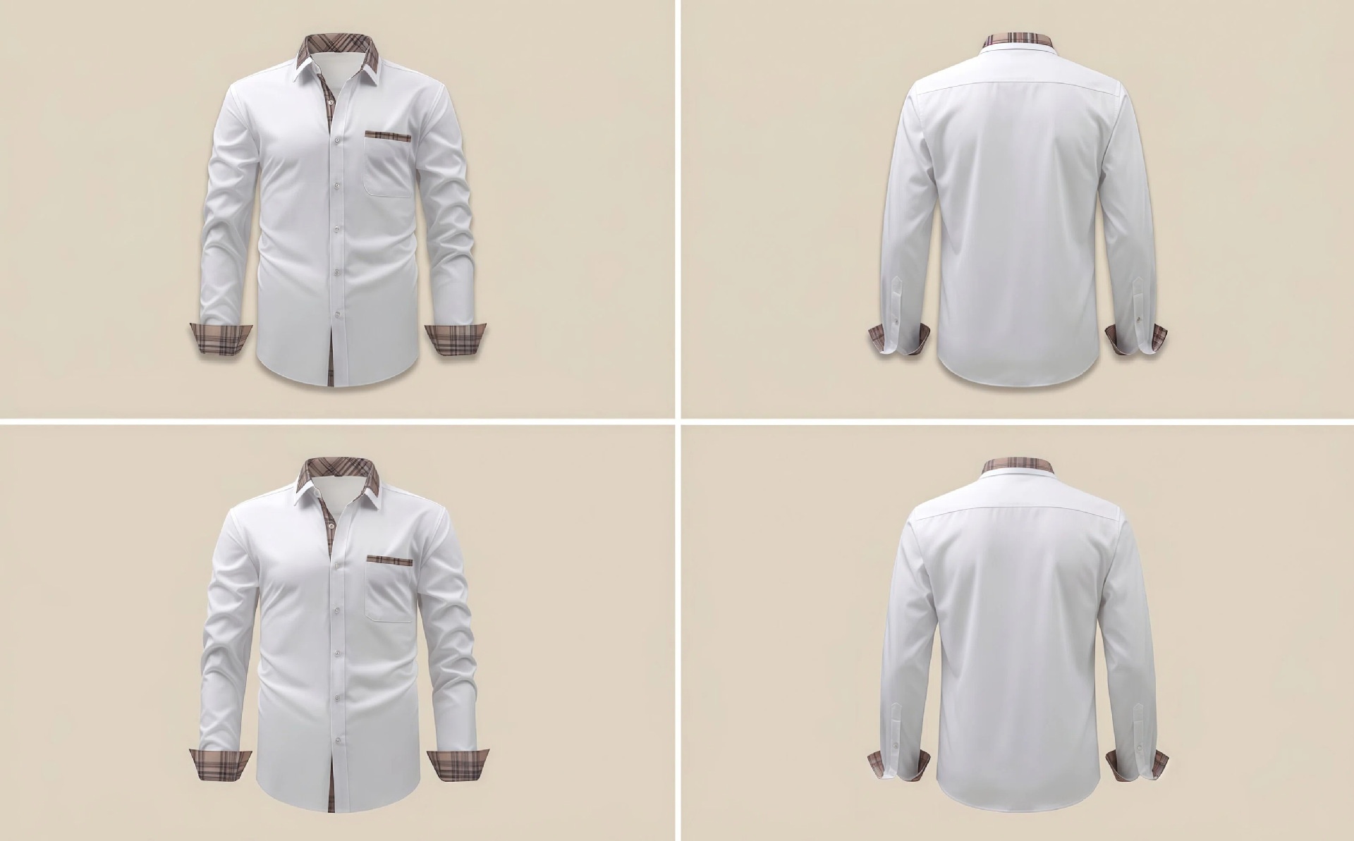 Camisa de hombre con cuello floral y bloques de color - Camisa de negocios elegante y sin arrugas