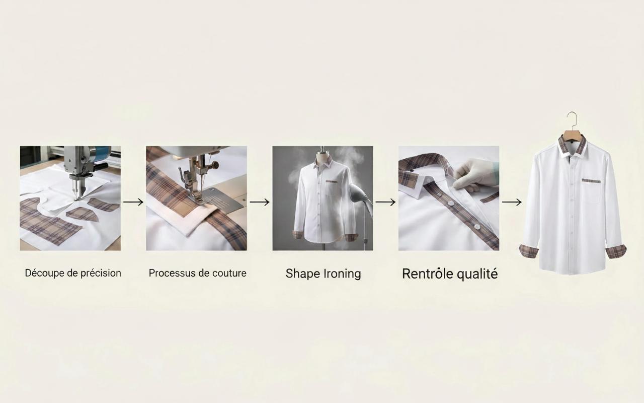 Chemise homme à col fleuri color block - Chemise business infroissable