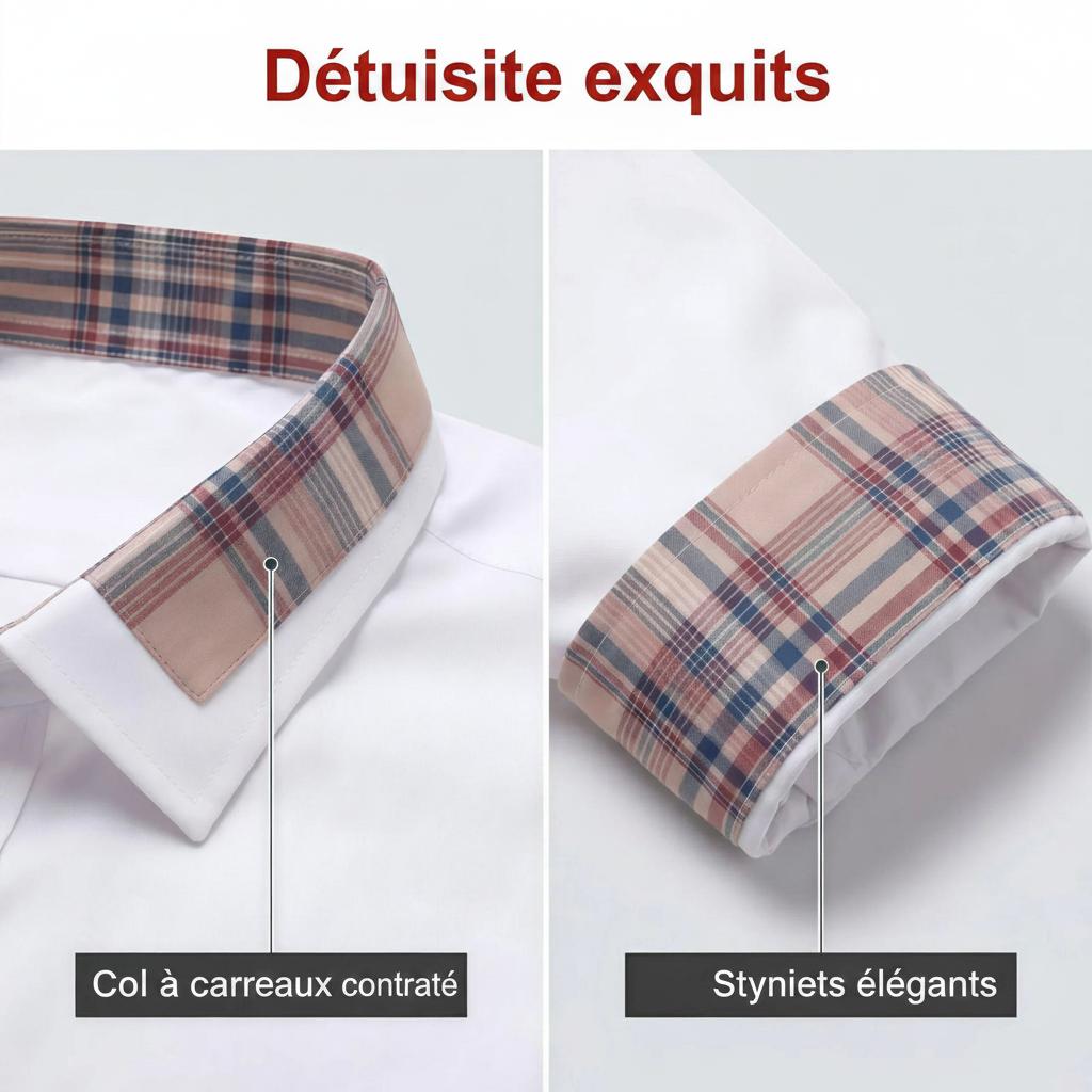 Chemise homme à col fleuri color block - Chemise business infroissable