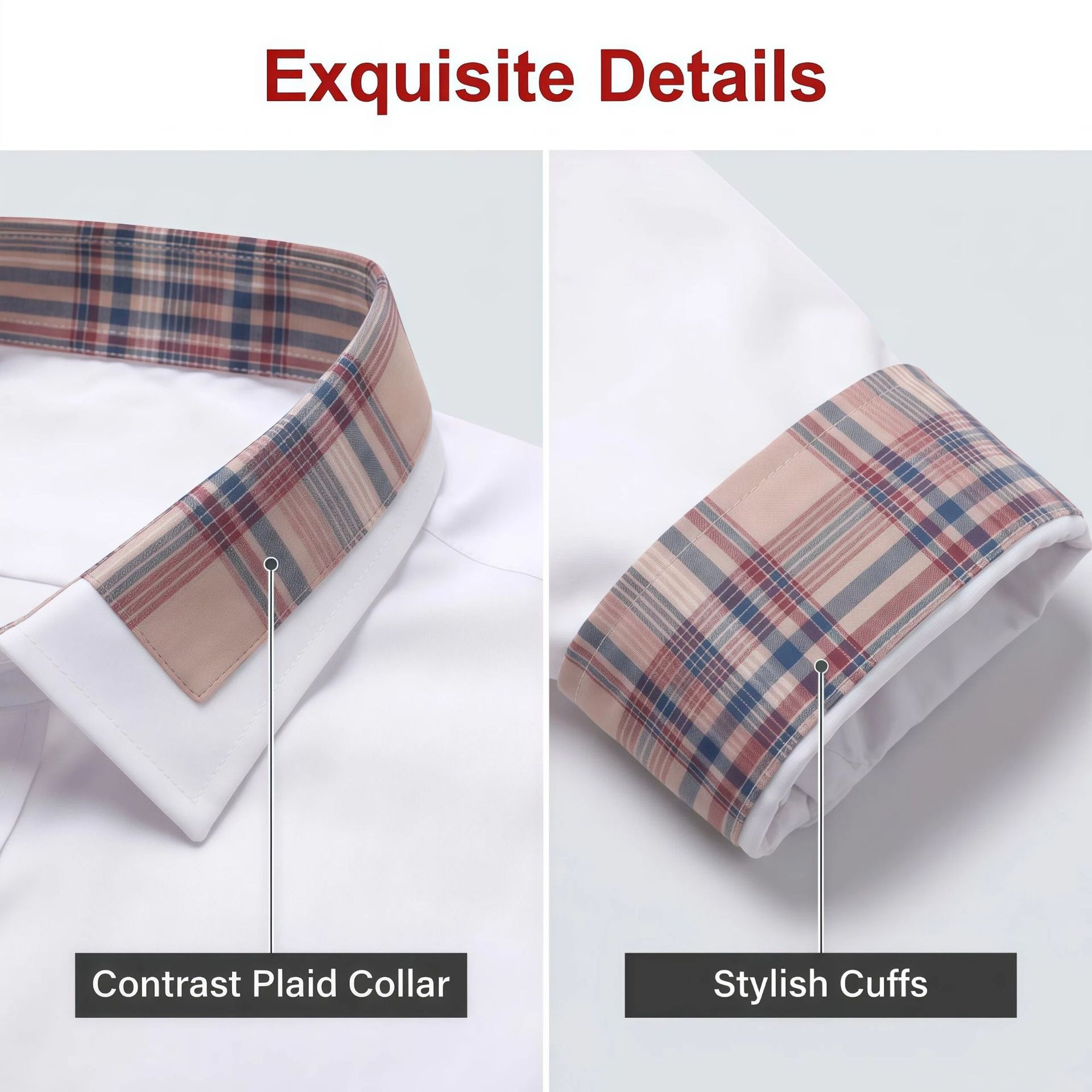 Camisa de hombre con cuello floral y bloques de color - Camisa de negocios elegante y sin arrugas