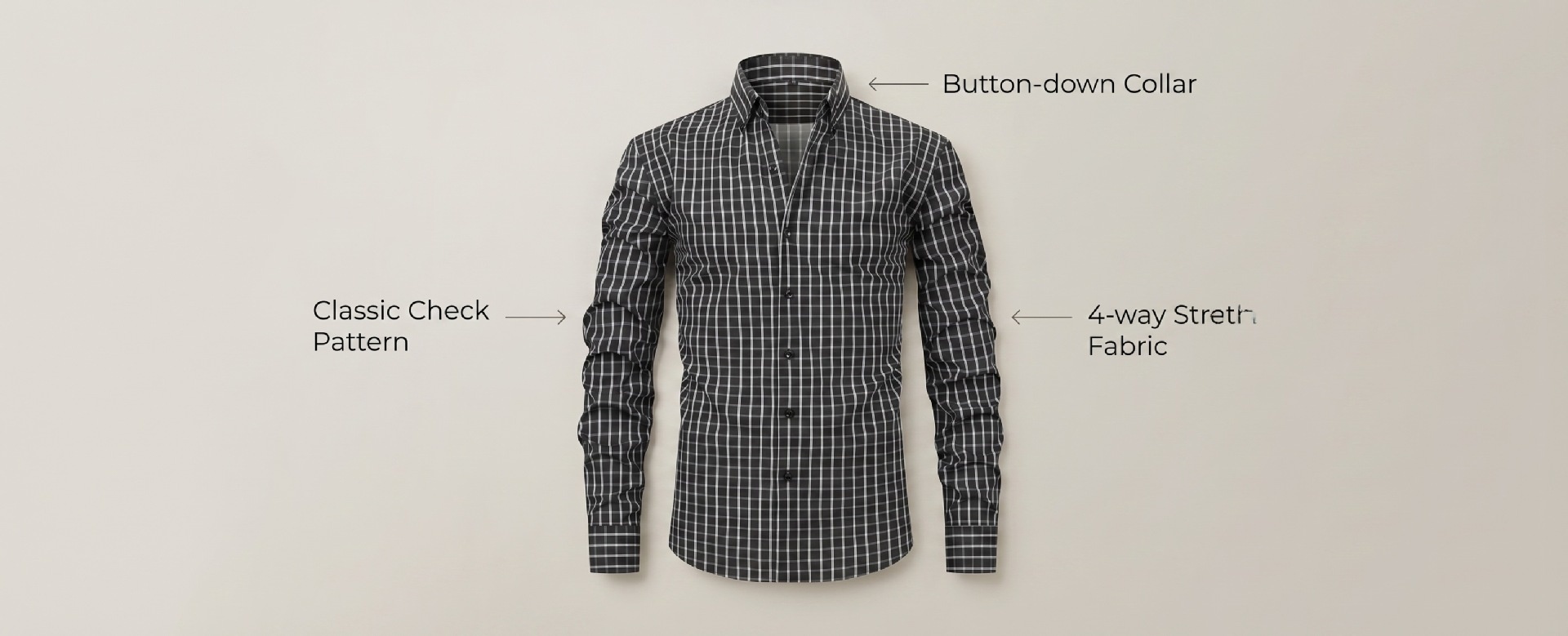 Camisa informal de hombre con cuello mao - Transpirable y con tacto de lino.