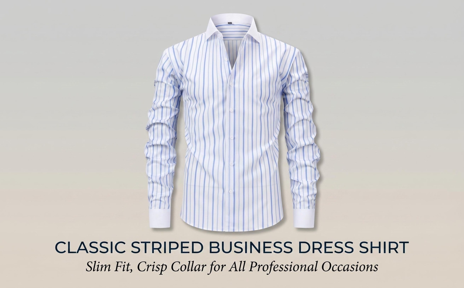 Camisas de vestir informales para hombre con cuello alto y rayas.