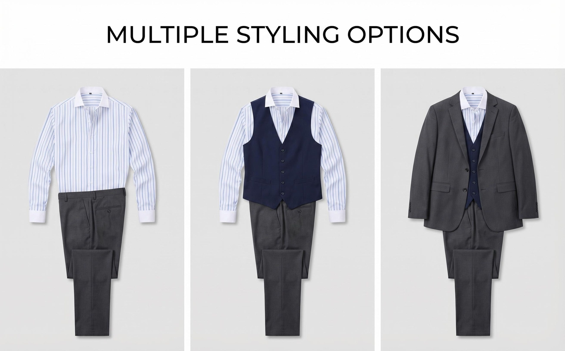 Camisas de vestir informales para hombre con cuello alto y rayas.