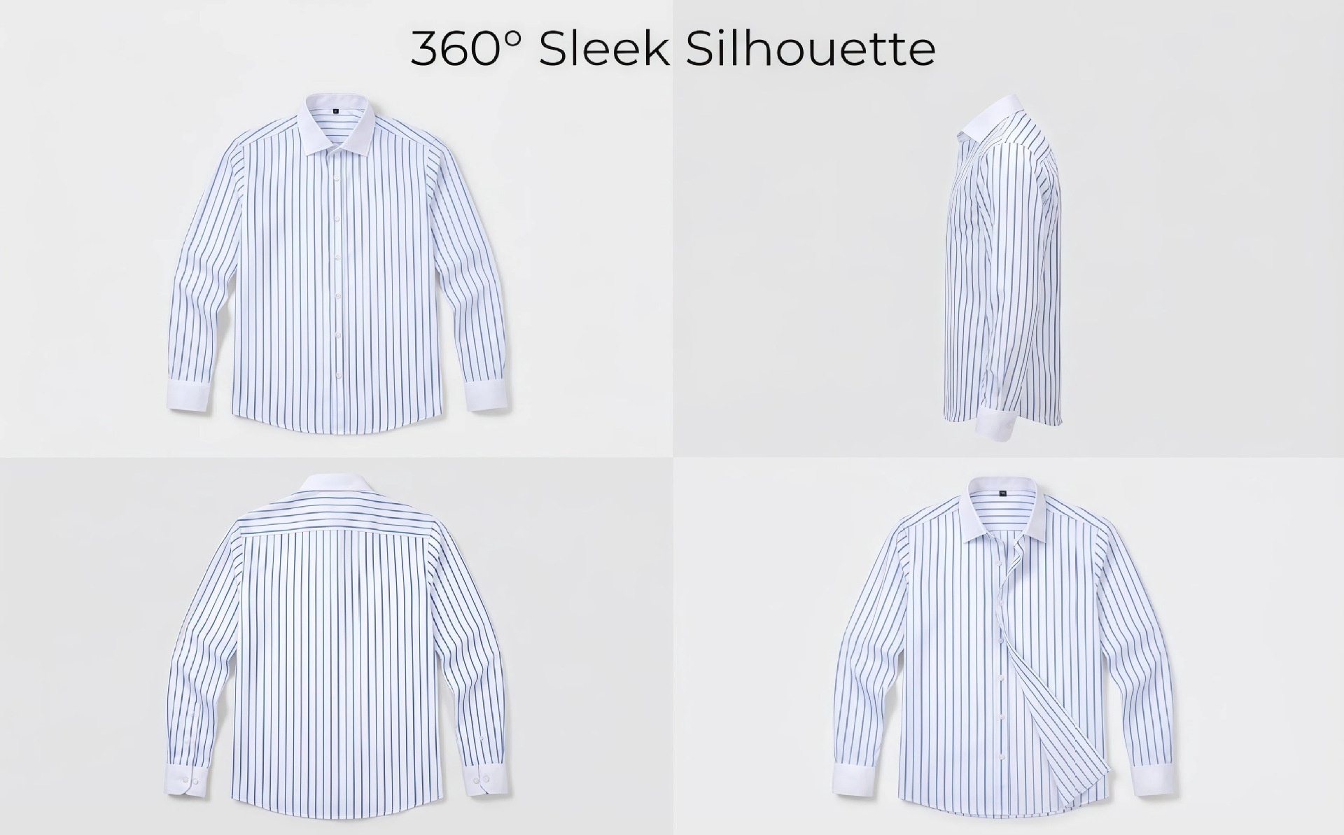 Camisas de vestir informales para hombre con cuello alto y rayas.