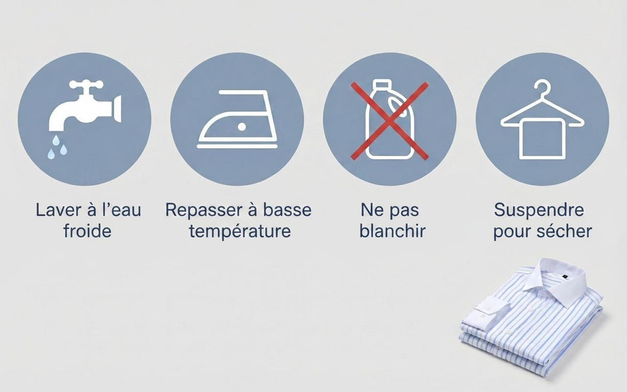 Chemises rayées et à col montant pour hommes, style business décontracté