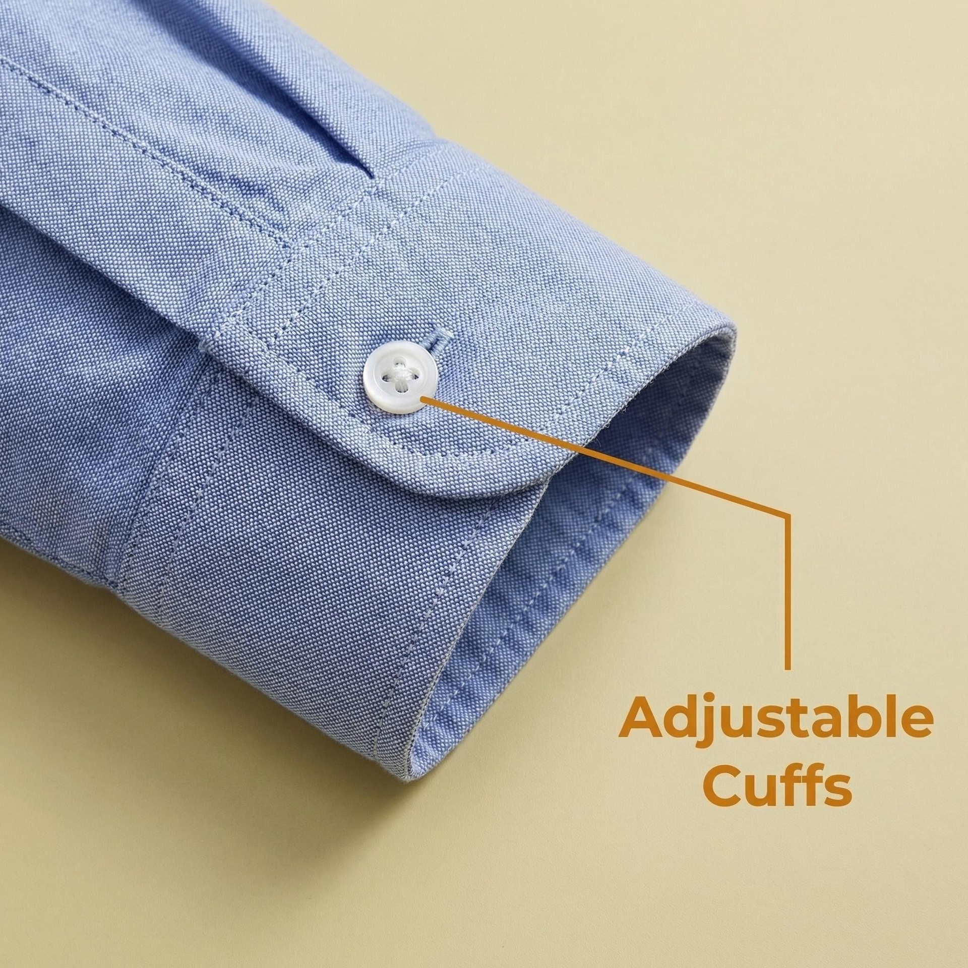 Camisa de manga larga para hombre de algodón puro, tejido Oxford, color liso.