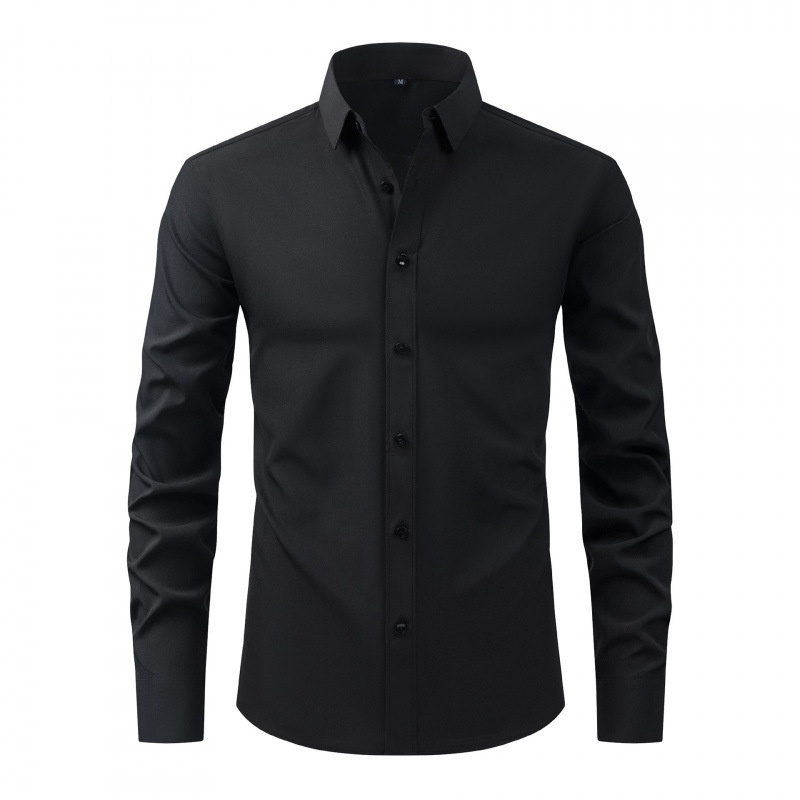 Camisa elástica de hombre con botones - Cuello clásico y cuello alto