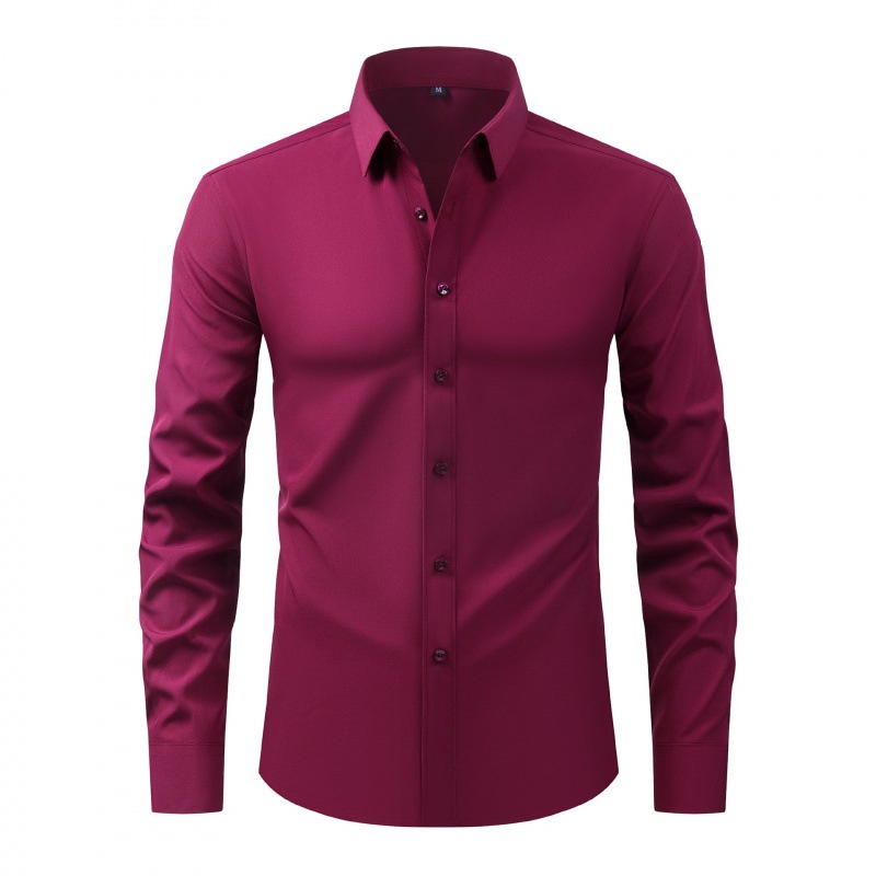Camisa elástica de hombre con botones - Cuello clásico y cuello alto