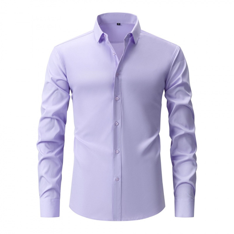 Camisa elástica de hombre con botones - Cuello clásico y cuello alto