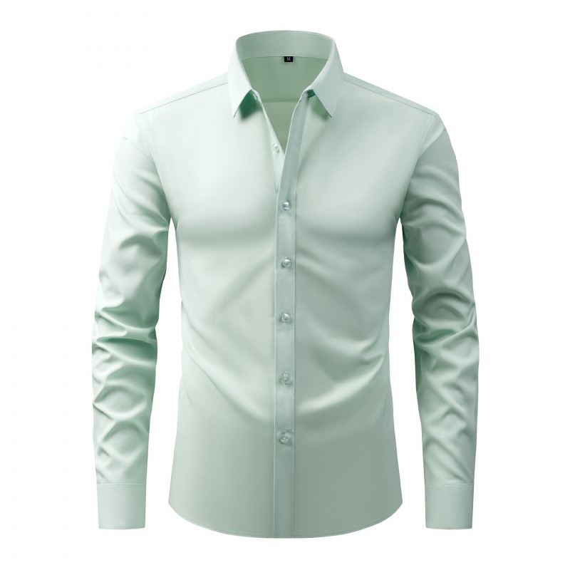 Camisa elástica de hombre con botones - Cuello clásico y cuello alto