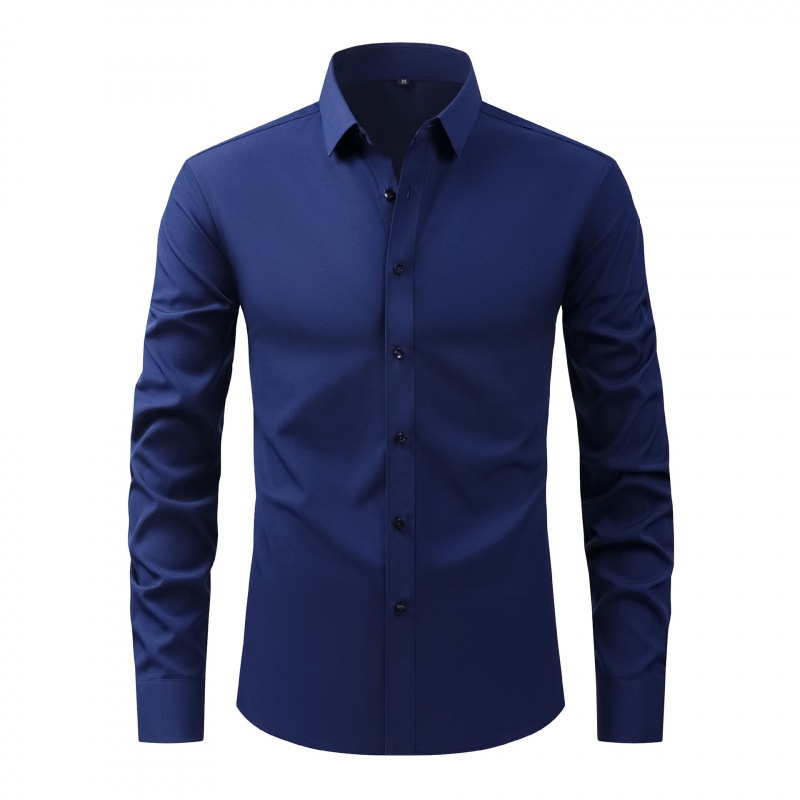 Camisa elástica de hombre con botones - Cuello clásico y cuello alto