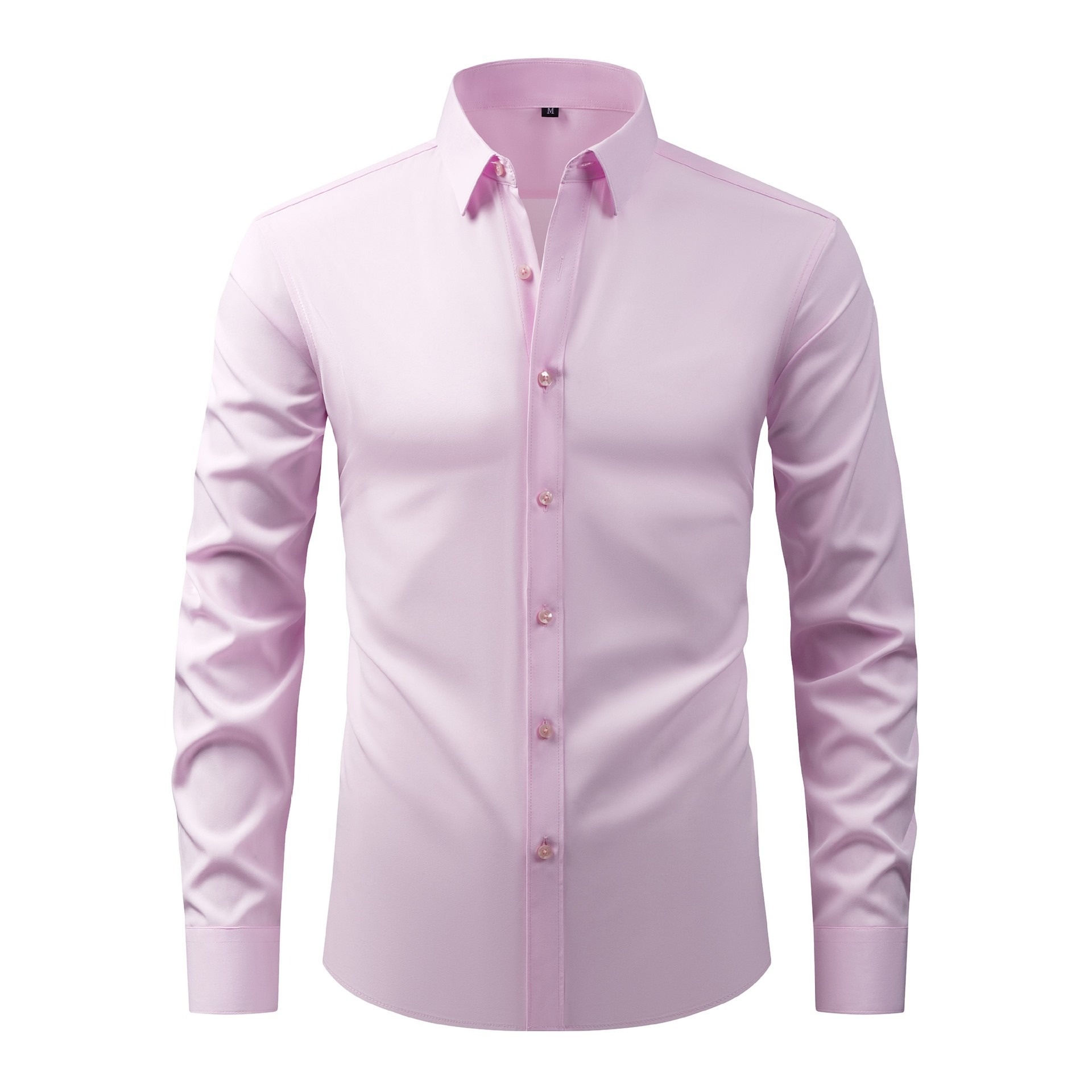 Camisa elástica de hombre con botones - Cuello clásico y cuello alto