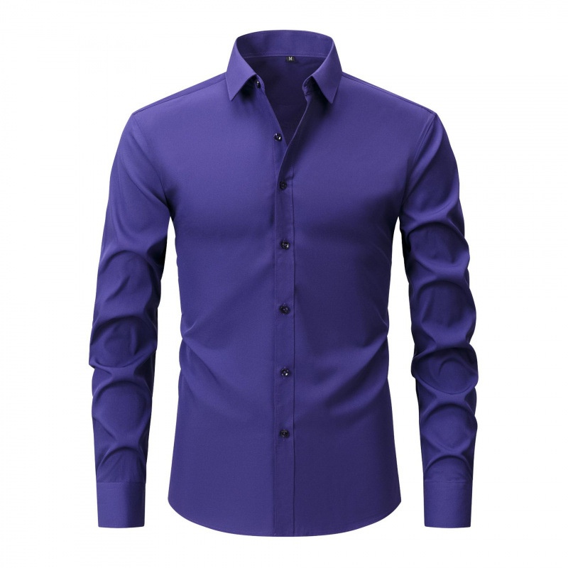 Camisa elástica de hombre con botones - Cuello clásico y cuello alto