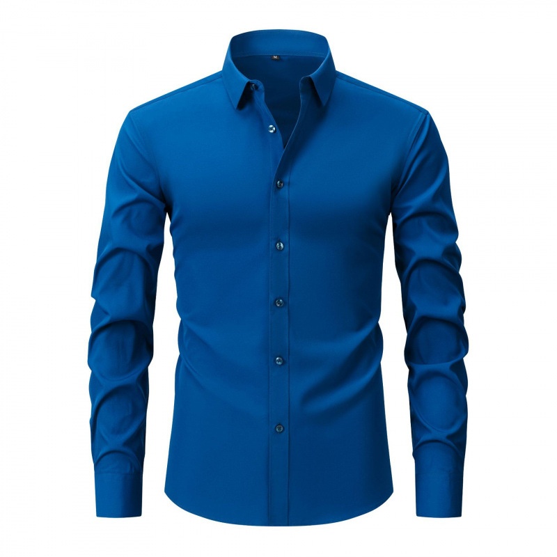Camisa elástica de hombre con botones - Cuello clásico y cuello alto