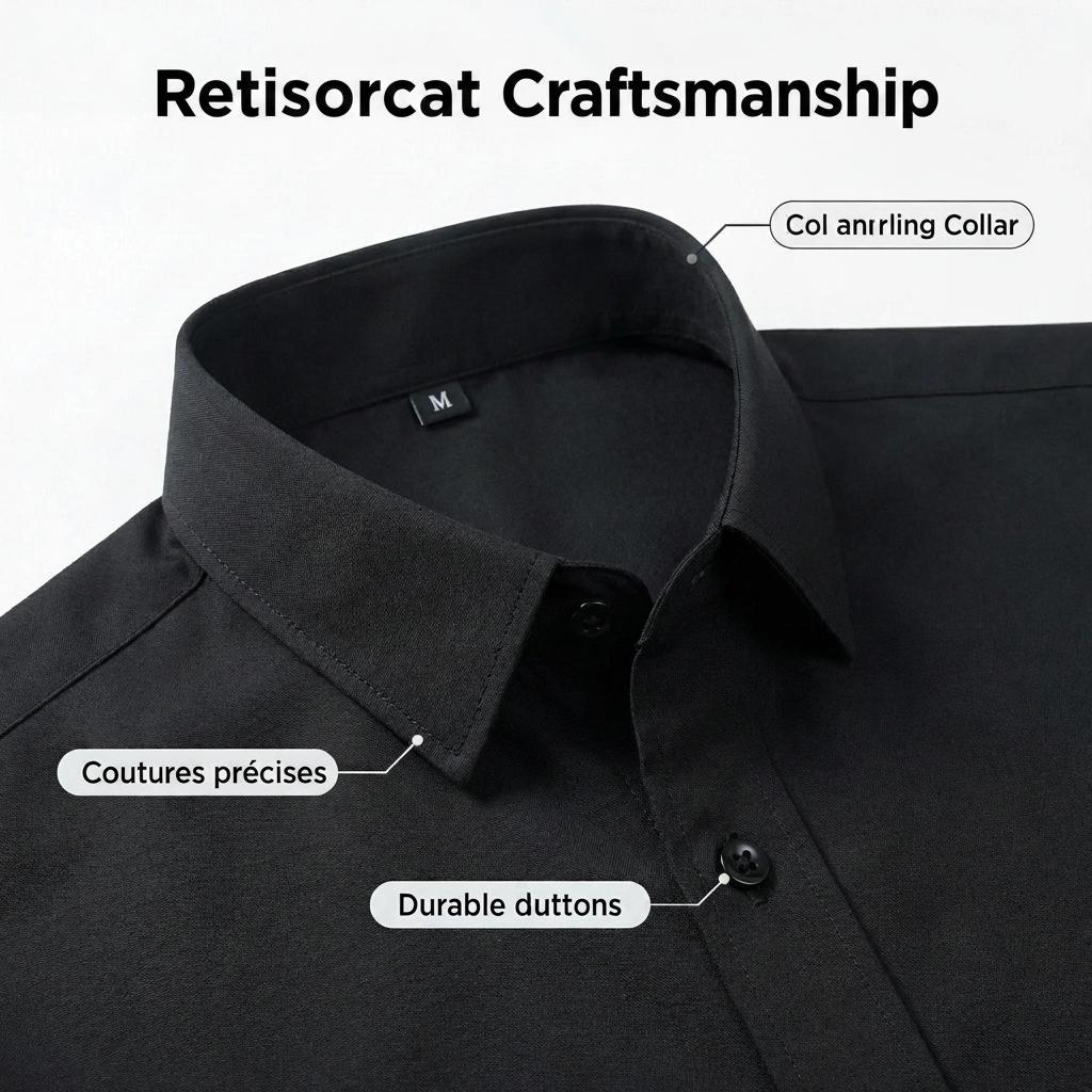 Chemise à manches courtes infroissable pour homme