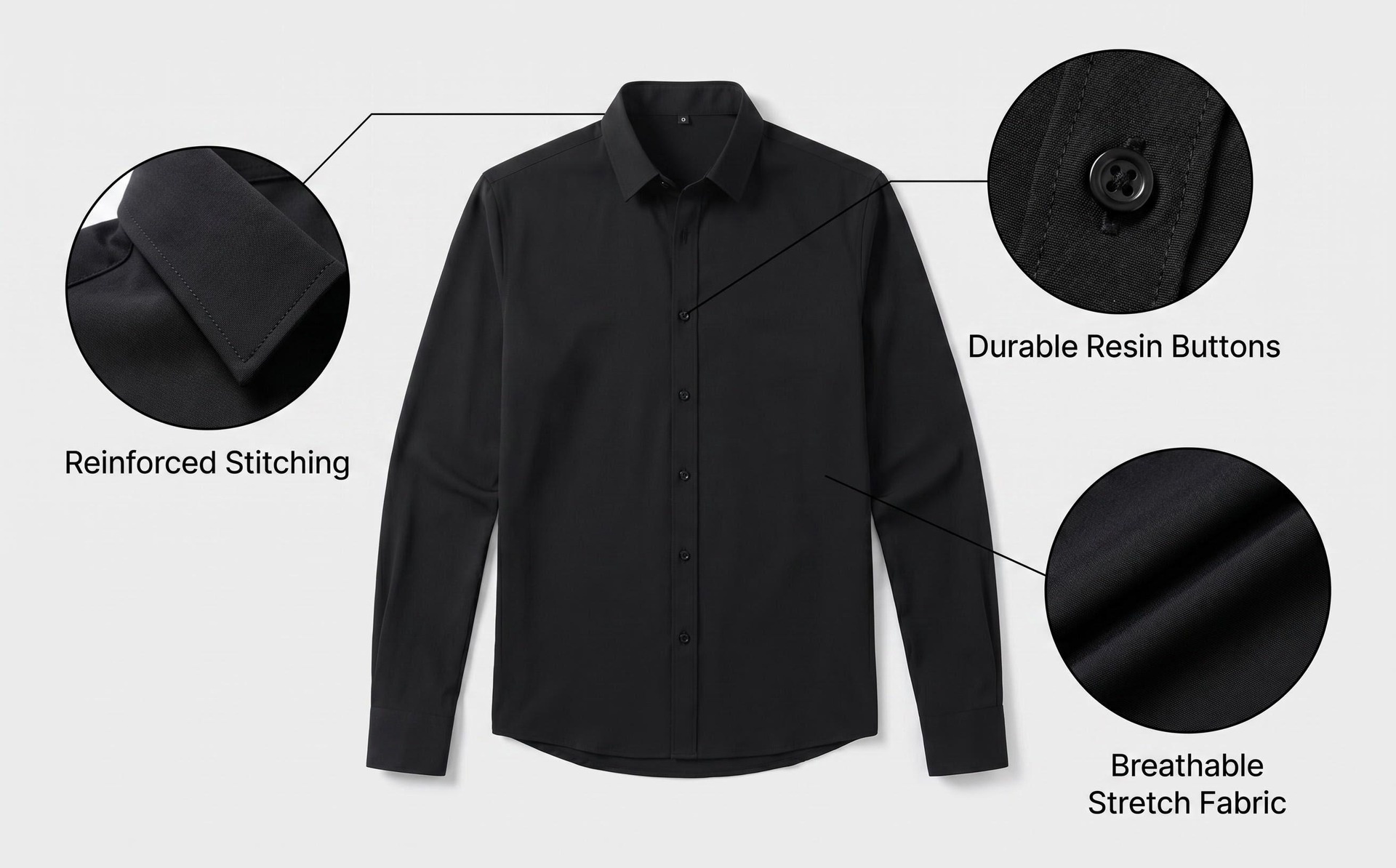 Camisa de manga corta resistente a las arrugas para hombre.
