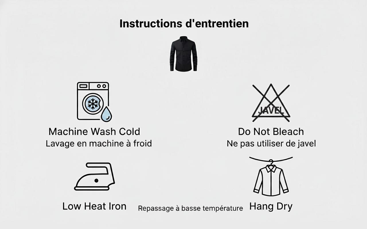 Chemise à manches courtes infroissable pour homme