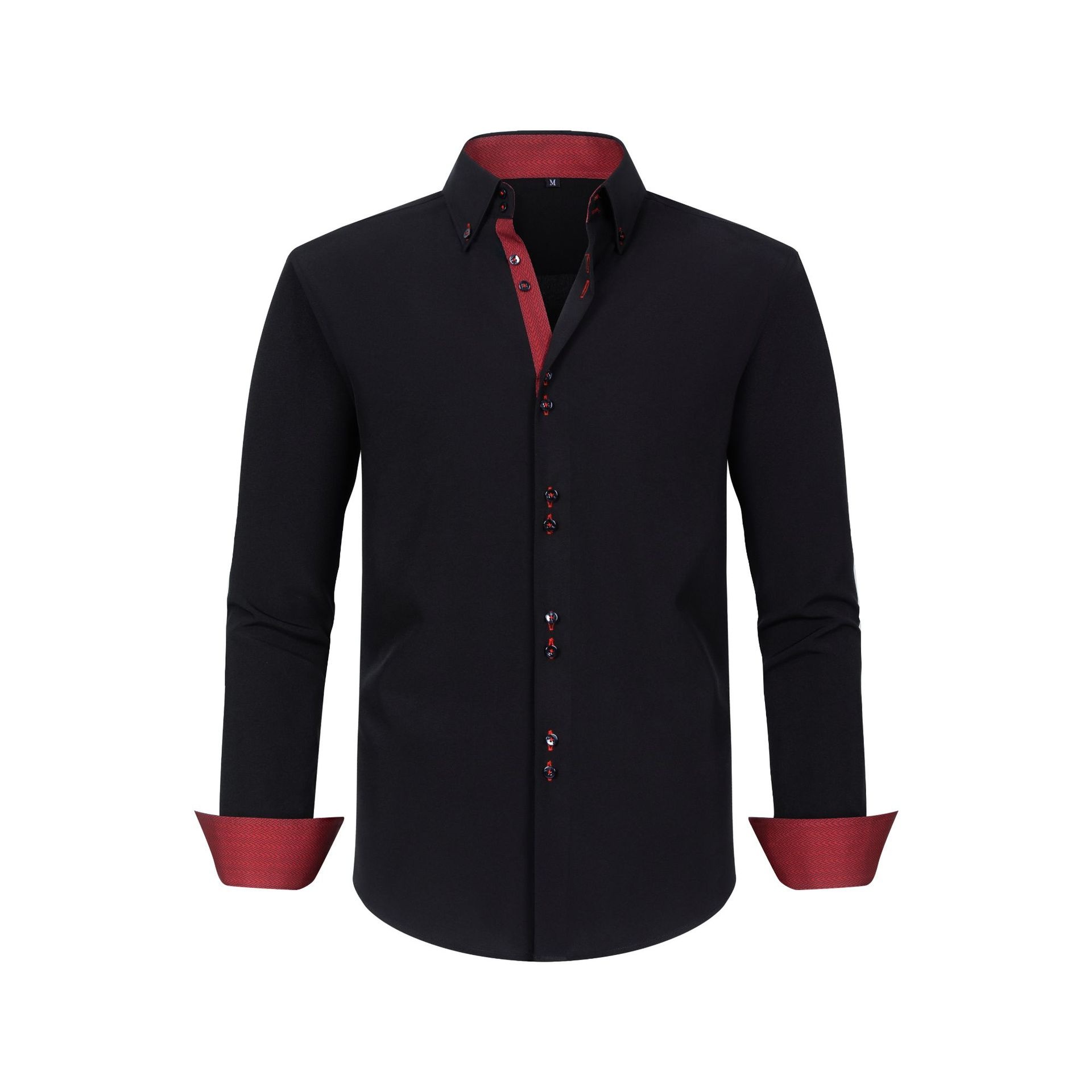 Camisa de hombre de imitación de lino con cuello alto - Transpirable e informal
