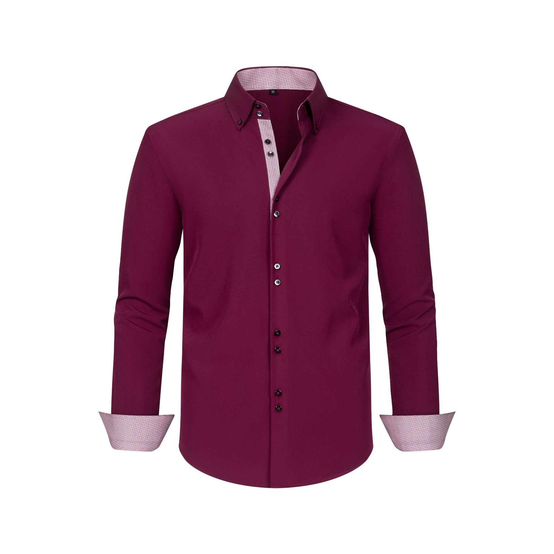 Camisa de hombre de imitación de lino con cuello alto - Transpirable e informal