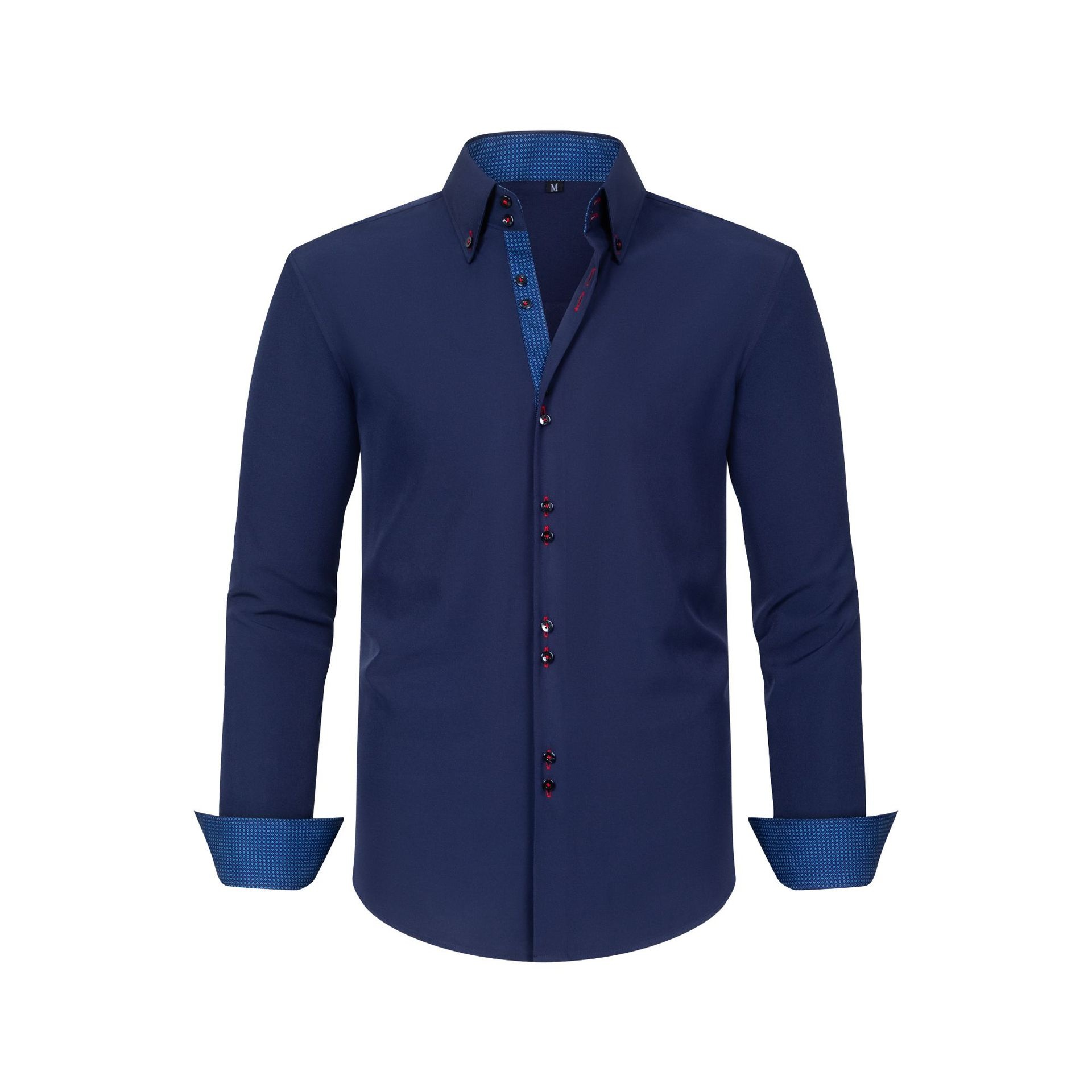 Camisa de hombre de imitación de lino con cuello alto - Transpirable e informal