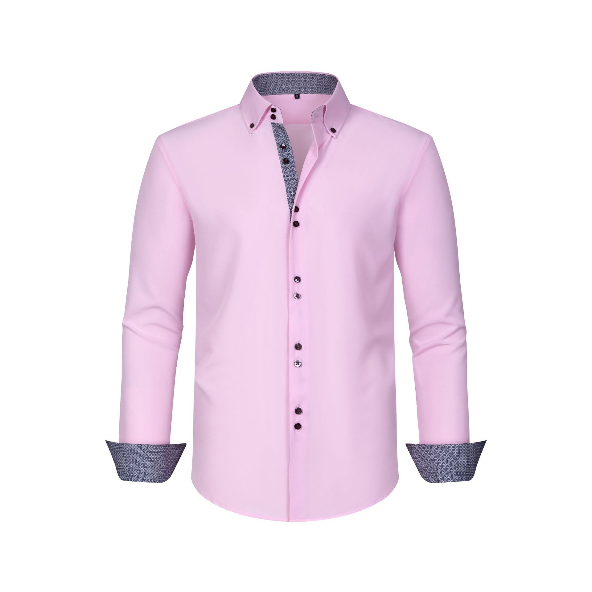 Camisa de hombre de imitación de lino con cuello alto - Transpirable e informal