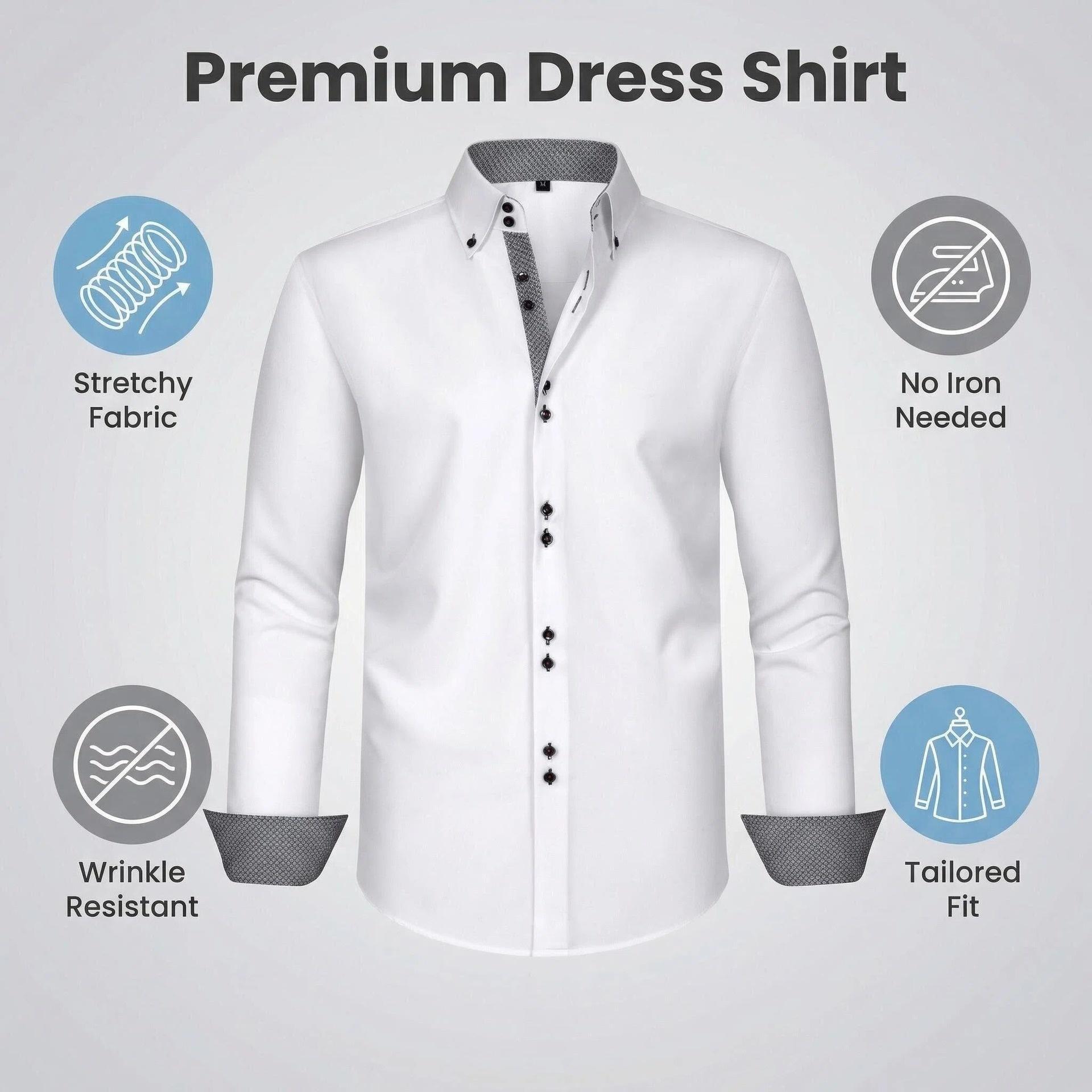 Chemise homme en imitation lin à col montant - Respirante et décontractée