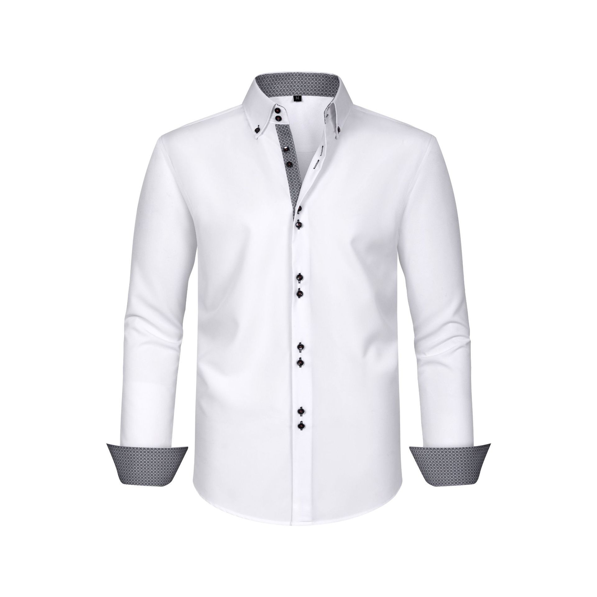 Camisa de hombre de imitación de lino con cuello alto - Transpirable e informal