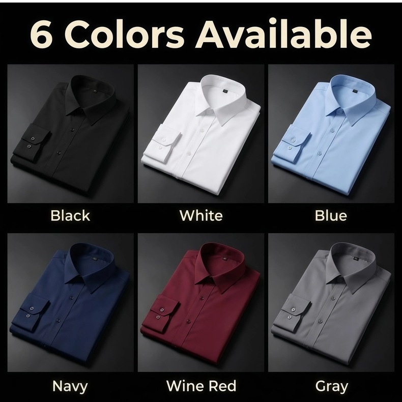 Camisa de hombre con cuello alto, imitación lino - Transpirable y elástica