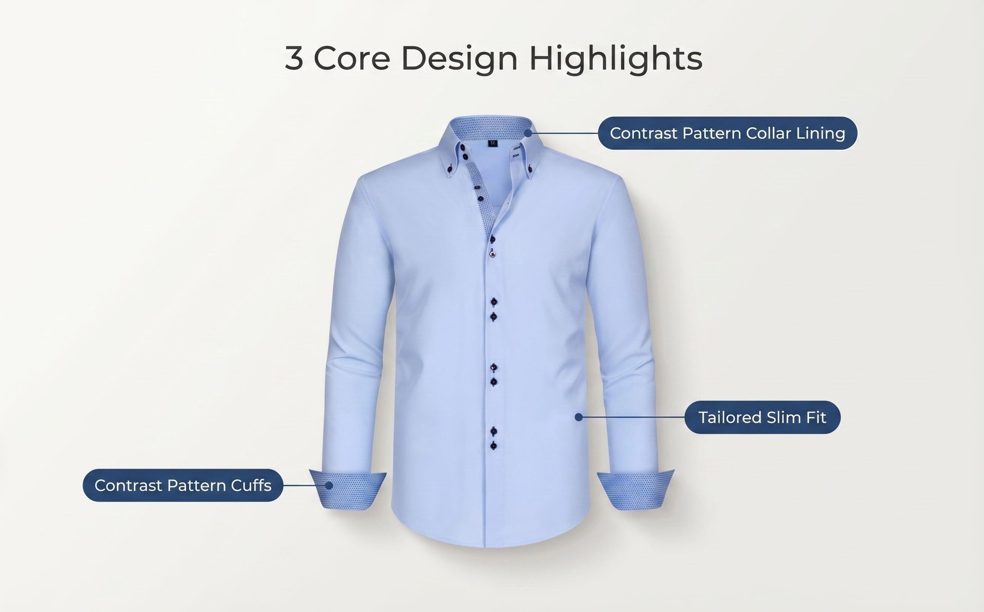 Camicia da uomo con colletto alla coreana - Tessuto effetto lino antipiega