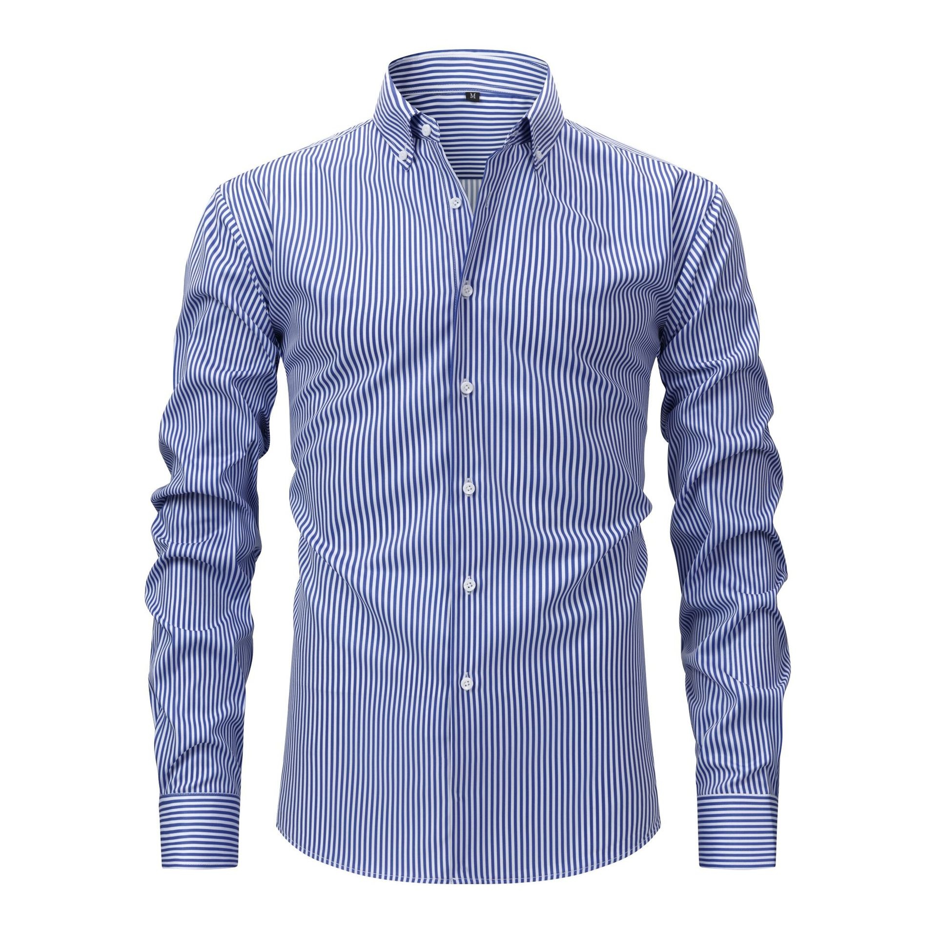 Camisa de hombre transpirable con cuello alto y tacto de lino.