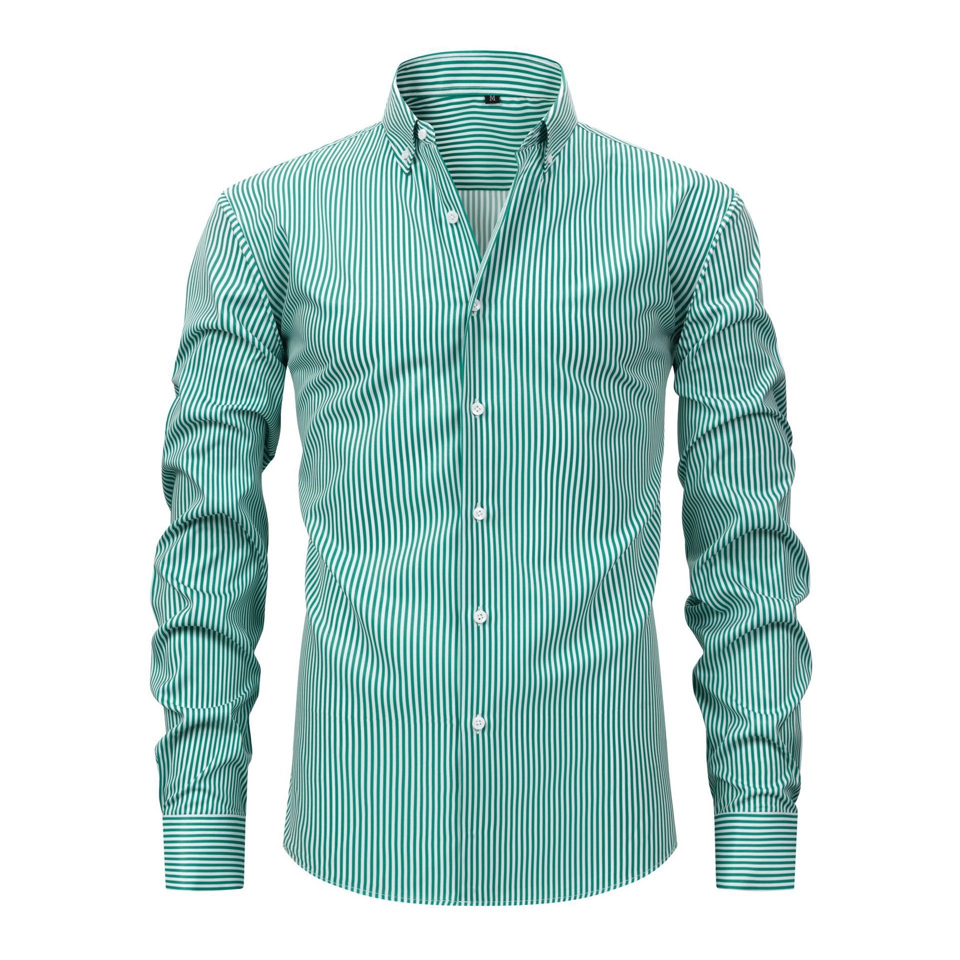 Camisa de hombre transpirable con cuello alto y tacto de lino.