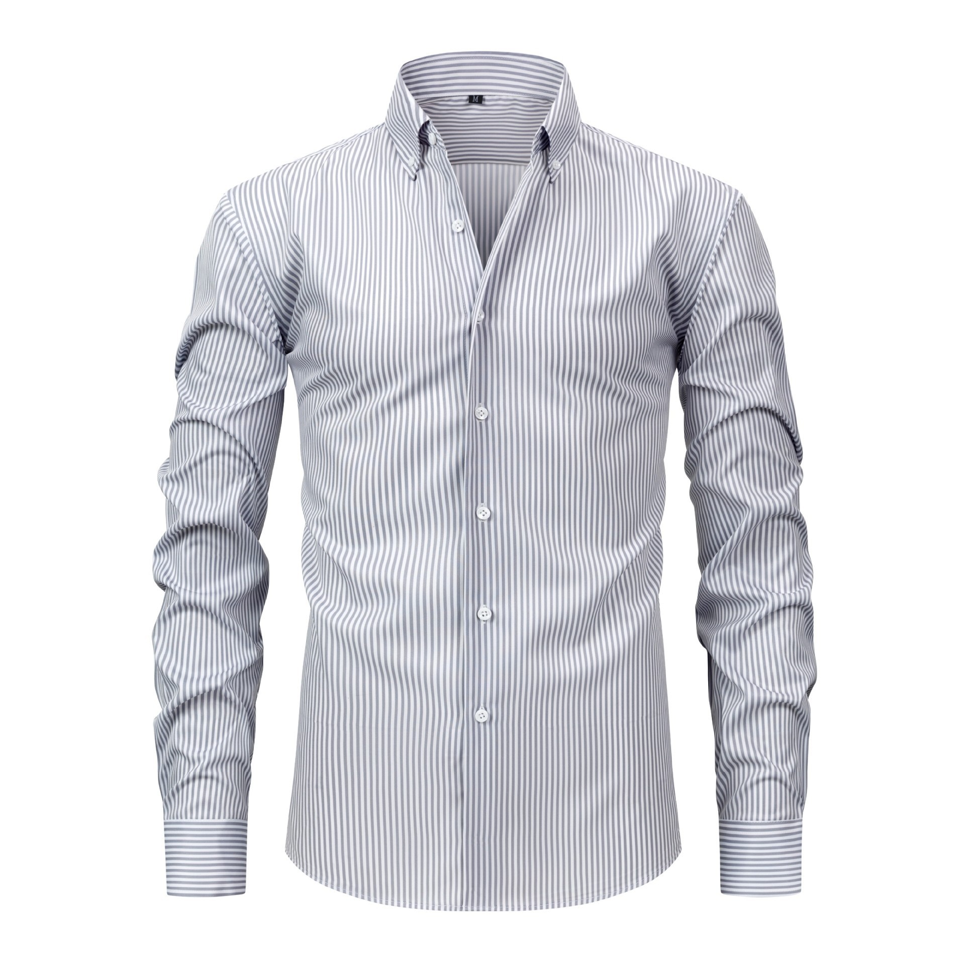 Camisa de hombre transpirable con cuello alto y tacto de lino.