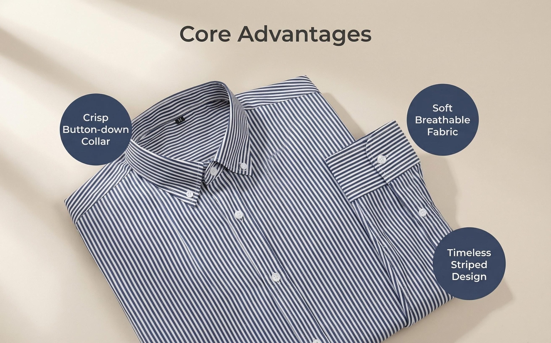Camisa de hombre transpirable con cuello alto y tacto de lino.